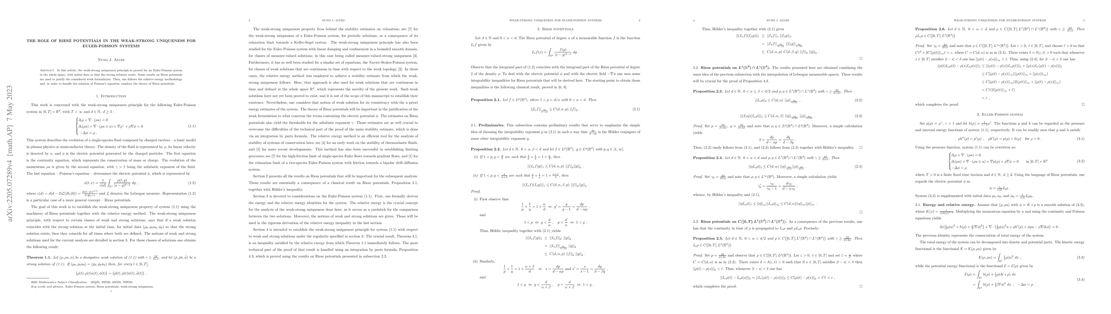 Thumbnail for The role of Riesz potentials in the weak-strong uniqueness for
  Euler-Poisson systems