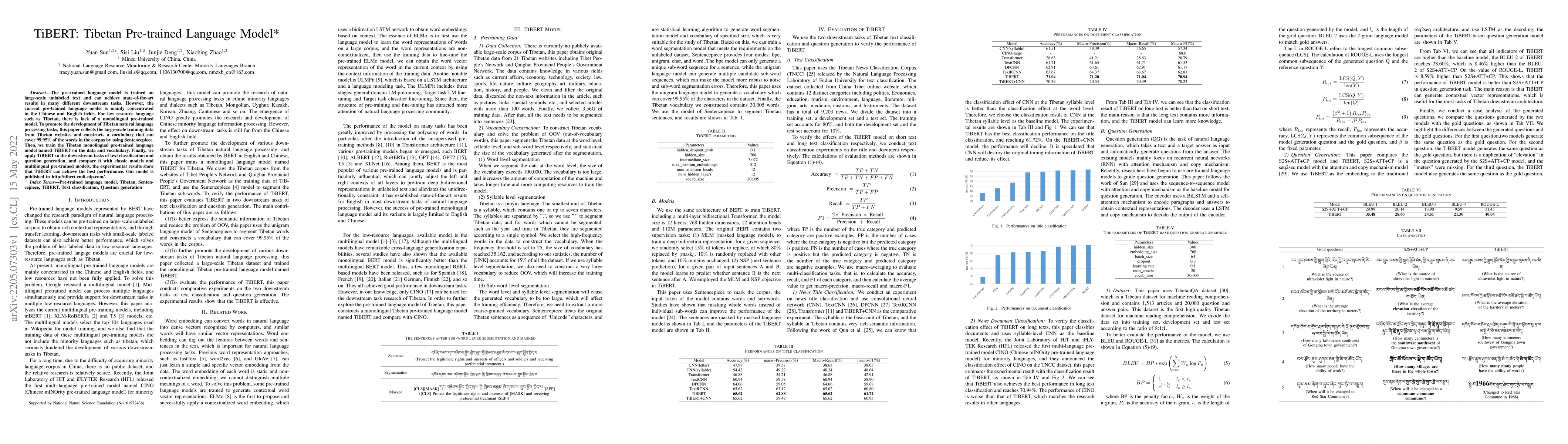 Thumbnail for TiBERT: Tibetan Pre-trained Language Model