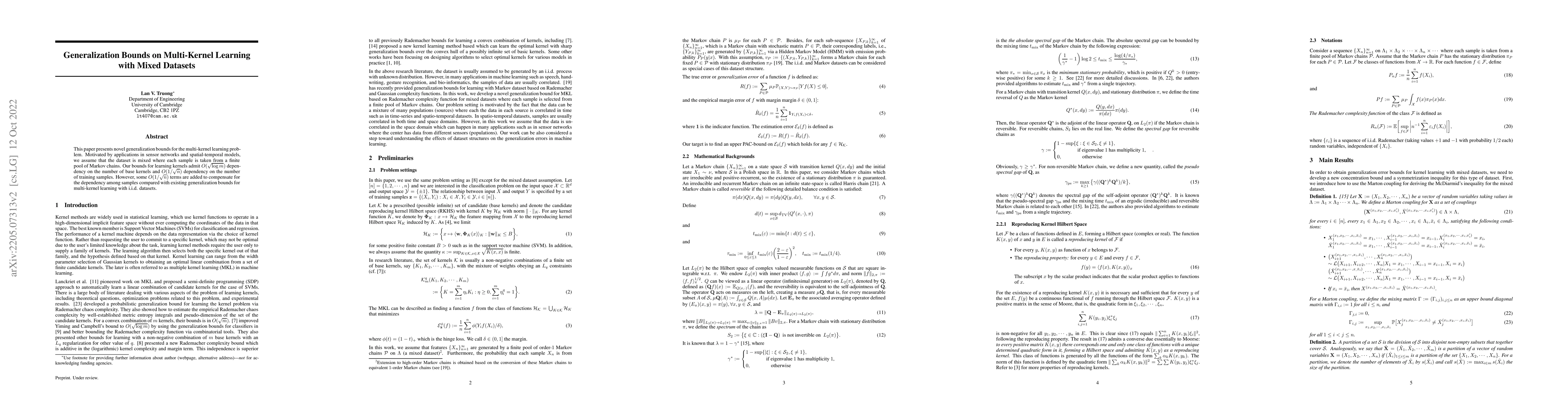 Thumbnail for Generalization Bounds on Multi-Kernel Learning with Mixed Datasets