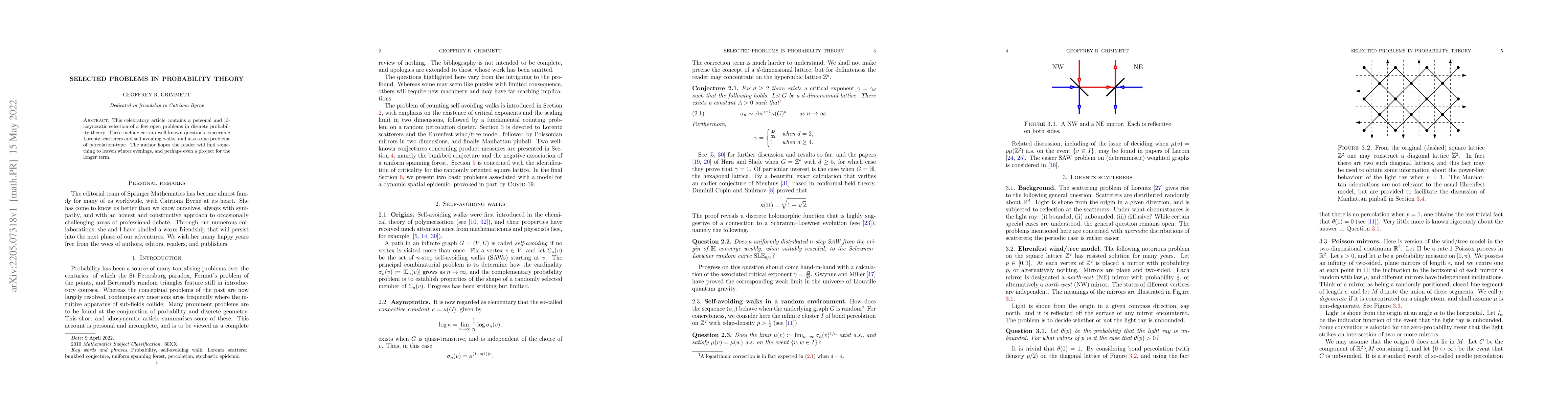 Thumbnail for Selected problems in probability theory