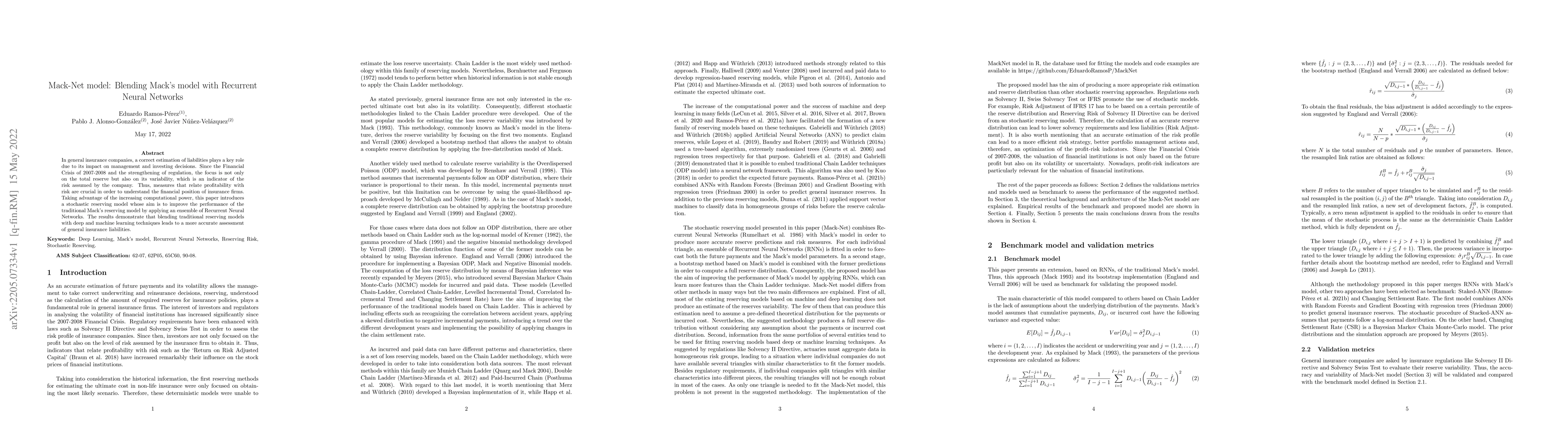 Thumbnail for Mack-Net model: Blending Mack's model with Recurrent Neural Networks