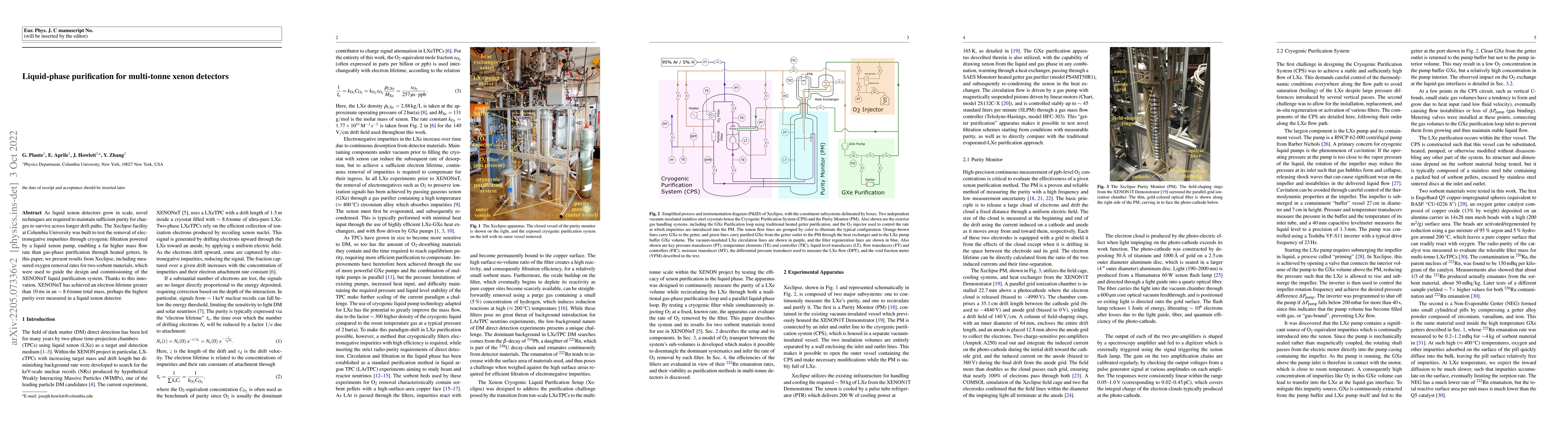 Thumbnail for Liquid-phase purification for multi-tonne xenon detectors