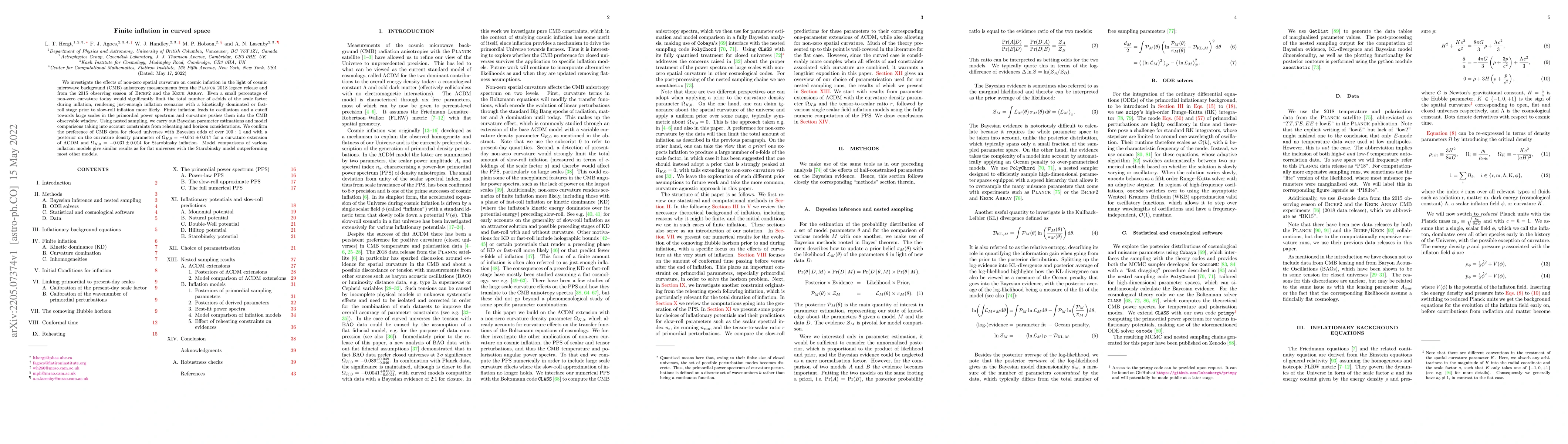 Thumbnail for Finite inflation in curved space