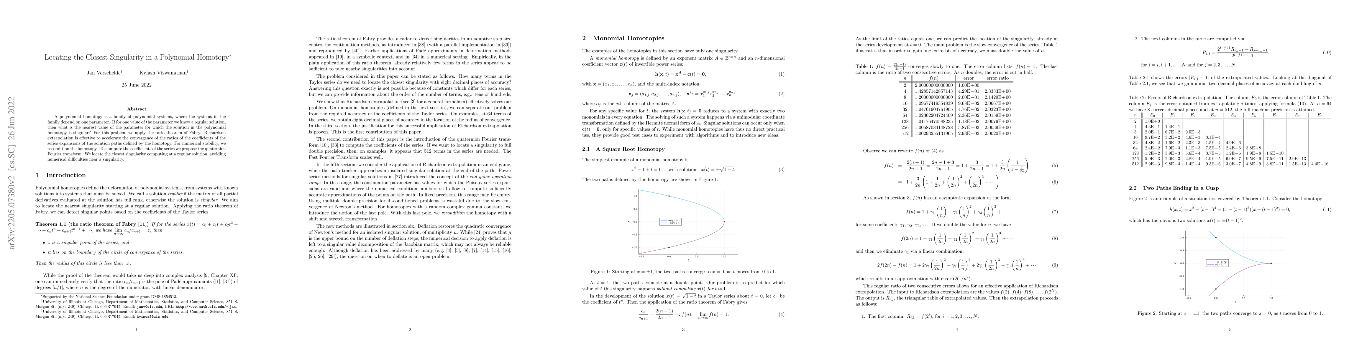 Thumbnail for Locating the Closest Singularity in a Polynomial Homotopy