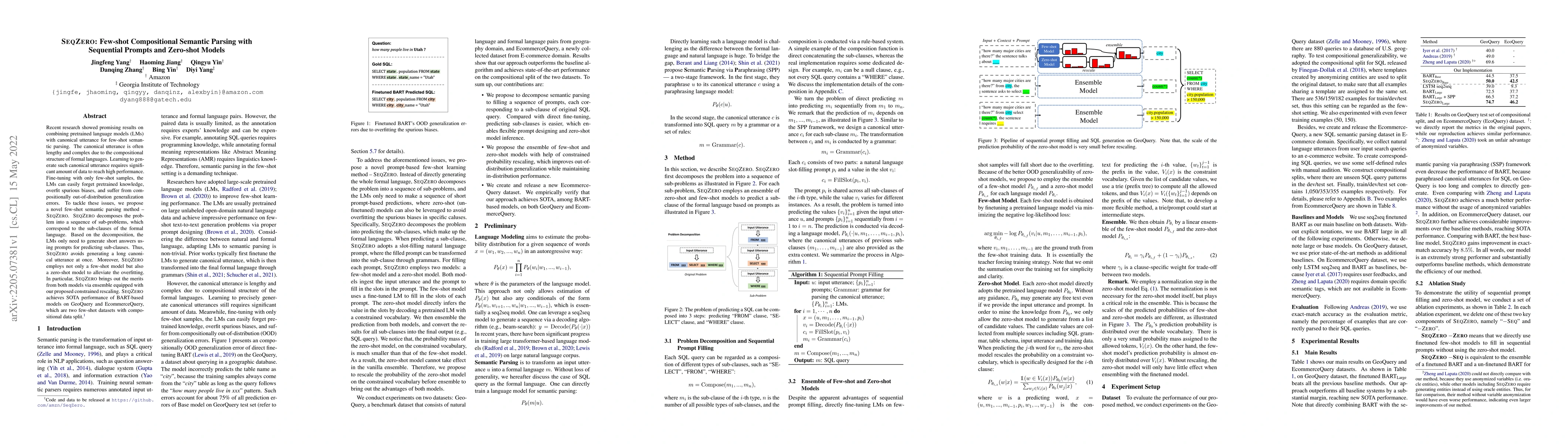 Thumbnail for SeqZero: Few-shot Compositional Semantic Parsing with Sequential Prompts
  and Zero-shot Models