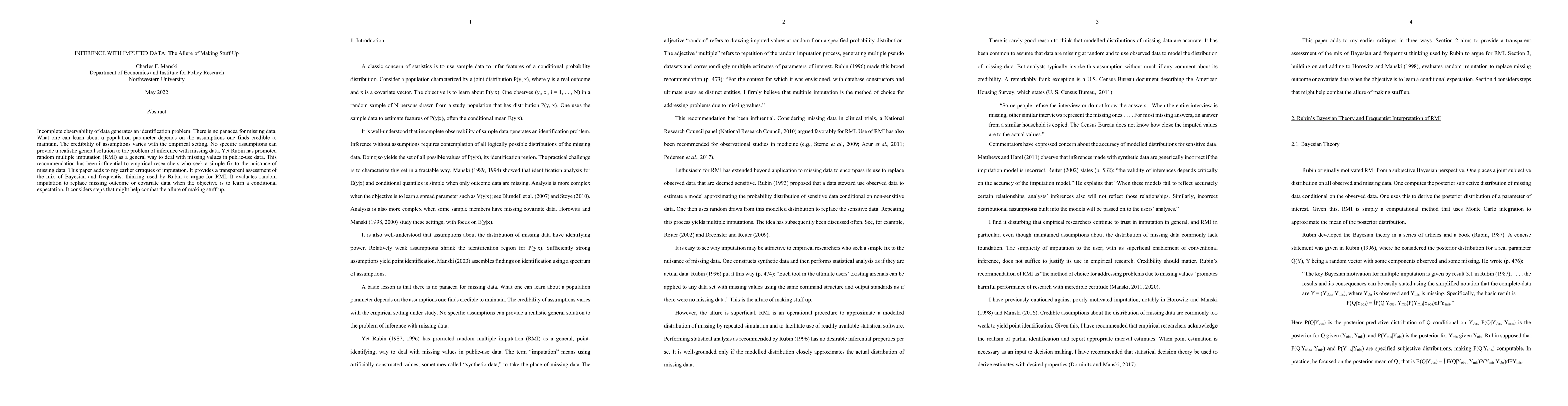 Thumbnail for Inference with Imputed Data: The Allure of Making Stuff Up