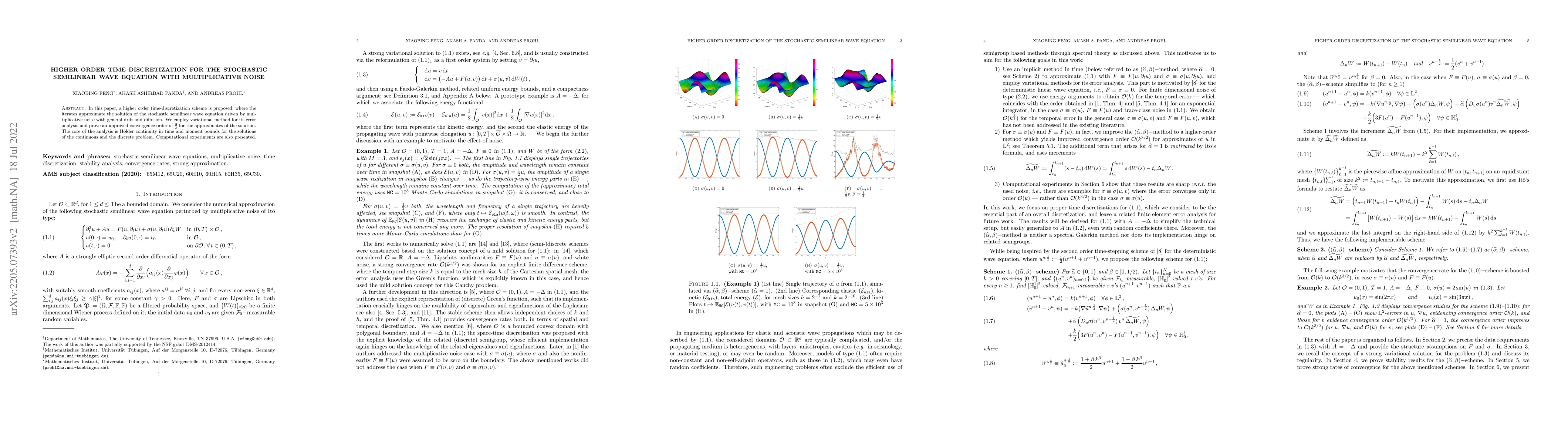 Thumbnail for Higher order time discretization for the stochastic semilinear wave
  equation with multiplicative noise