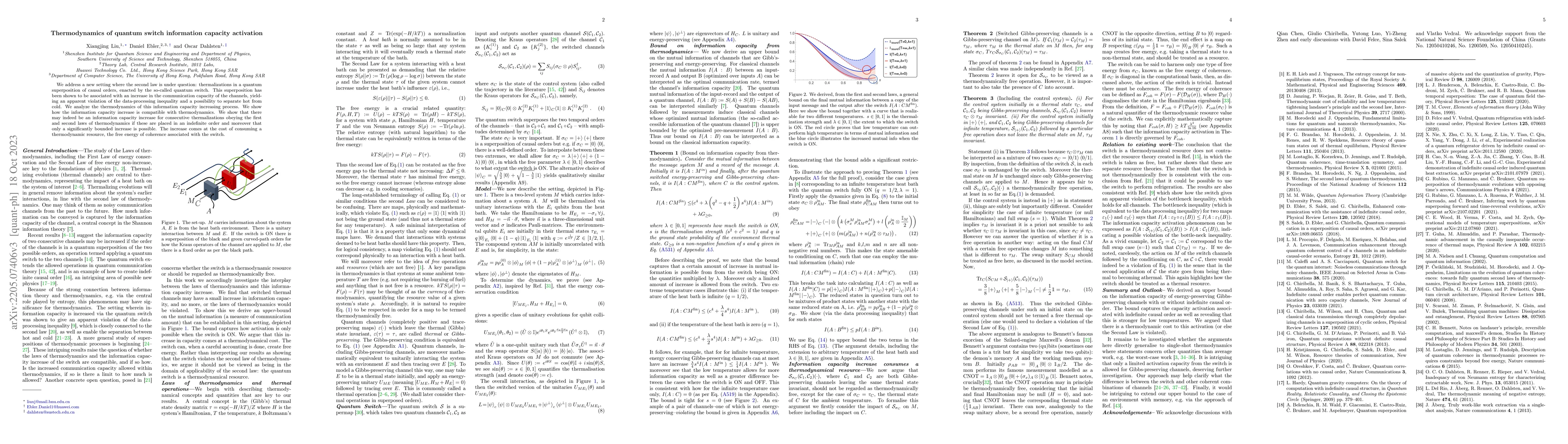 Thumbnail for Thermodynamics of quantum switch information capacity activation