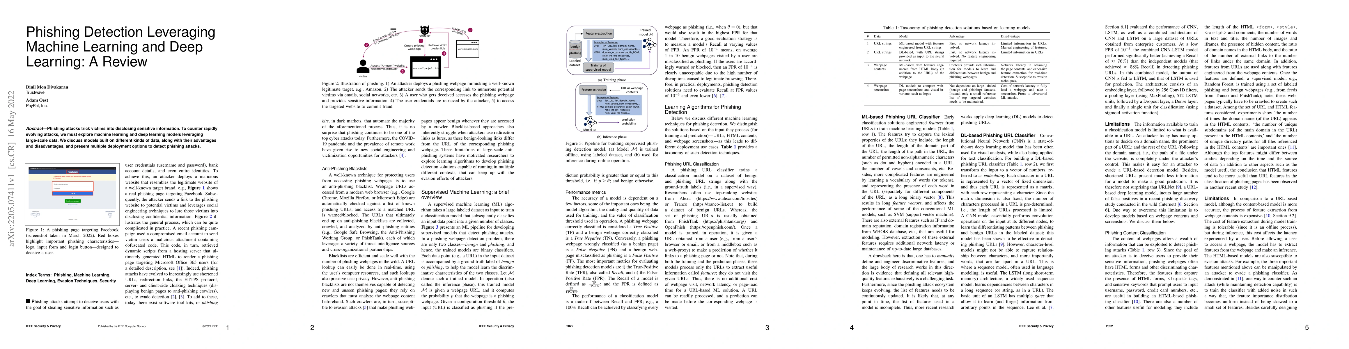 Thumbnail for Phishing Detection Leveraging Machine Learning and Deep Learning: A
  Review