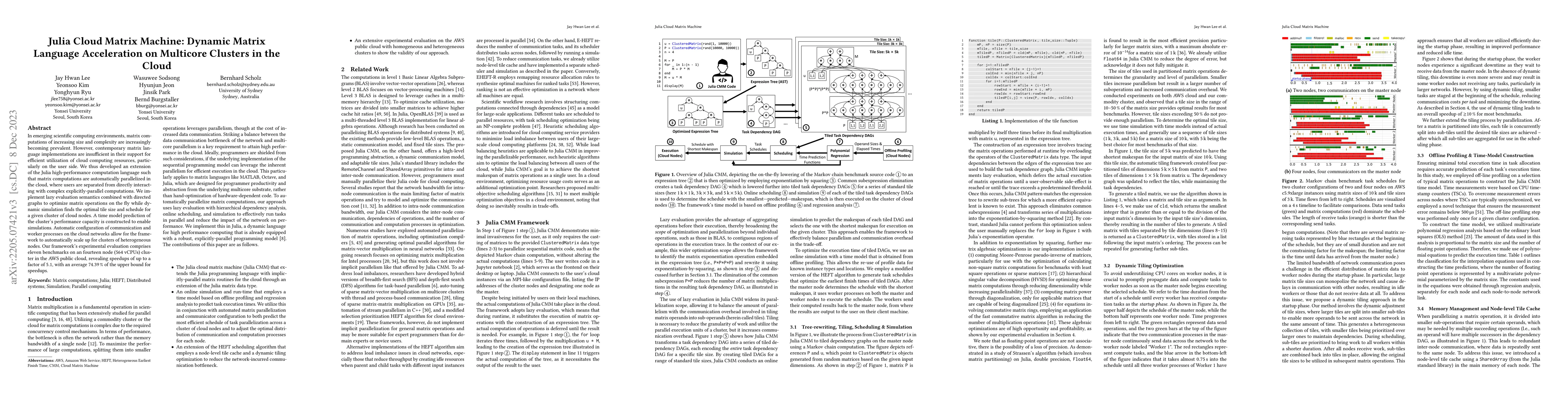 Thumbnail for Julia Cloud Matrix Machine: Dynamic Matrix Language Acceleration on
  Multicore Clusters in the Cloud