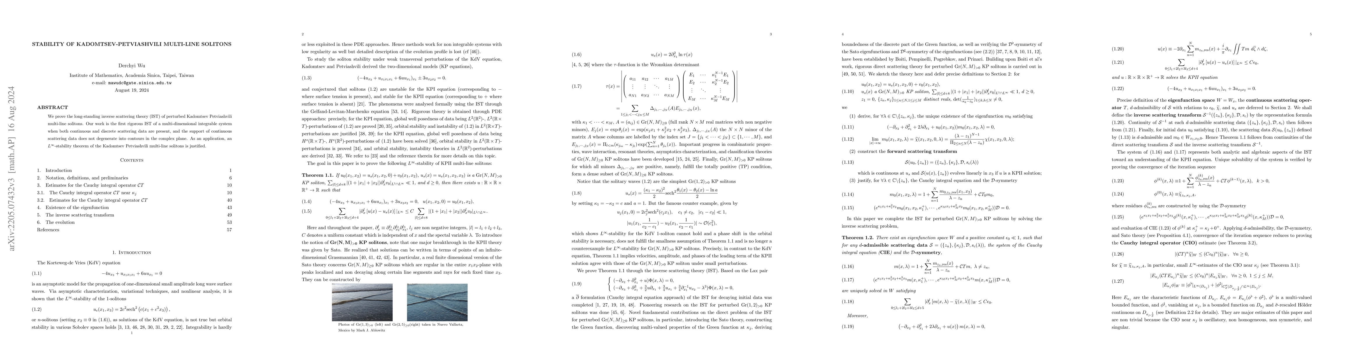 Thumbnail for Stability of Kadomtsev-Petviashvili multi-line solitons