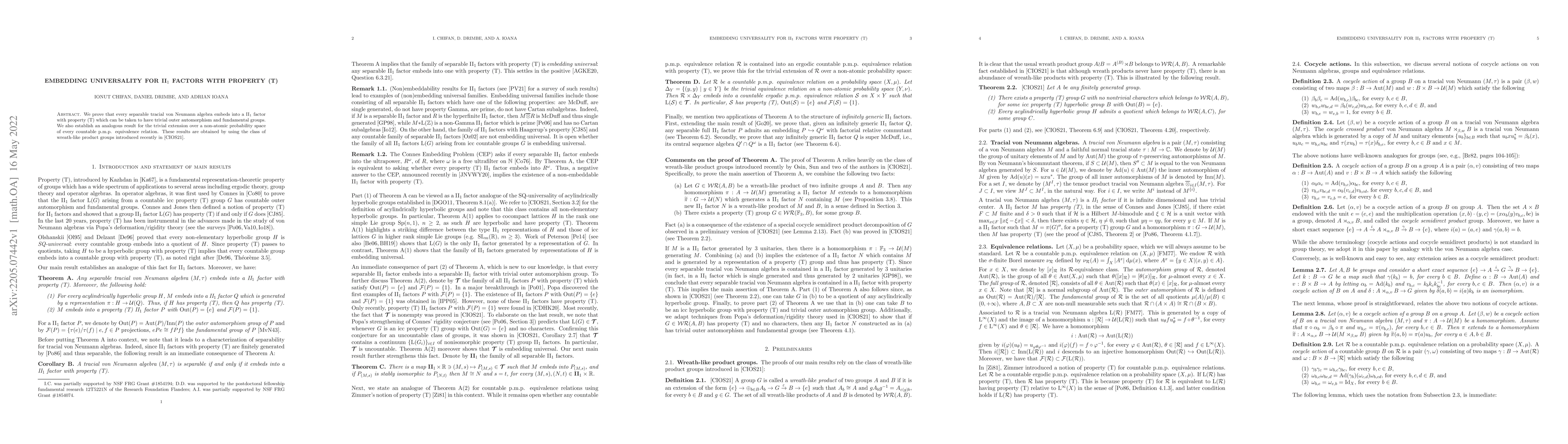 Thumbnail for Embedding universality for II$_1$ factors with property (T)