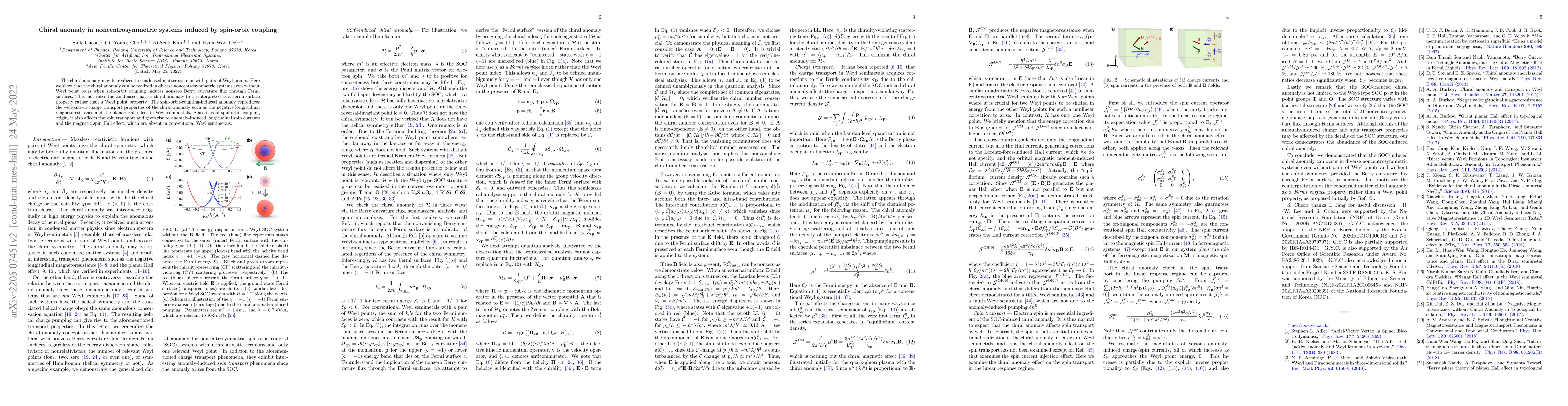 Thumbnail for Chiral anomaly in noncentrosymmetric systems induced by spin-orbit
  coupling
