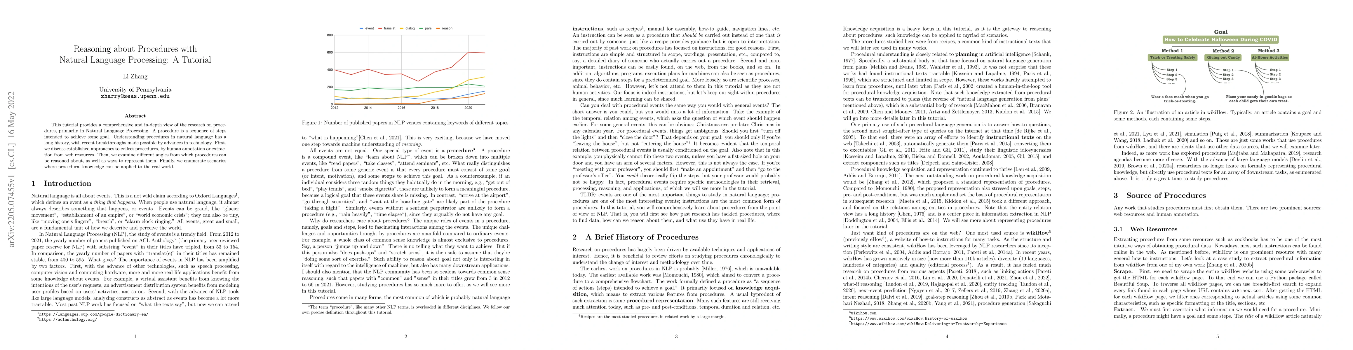 Thumbnail for Reasoning about Procedures with Natural Language Processing: A Tutorial