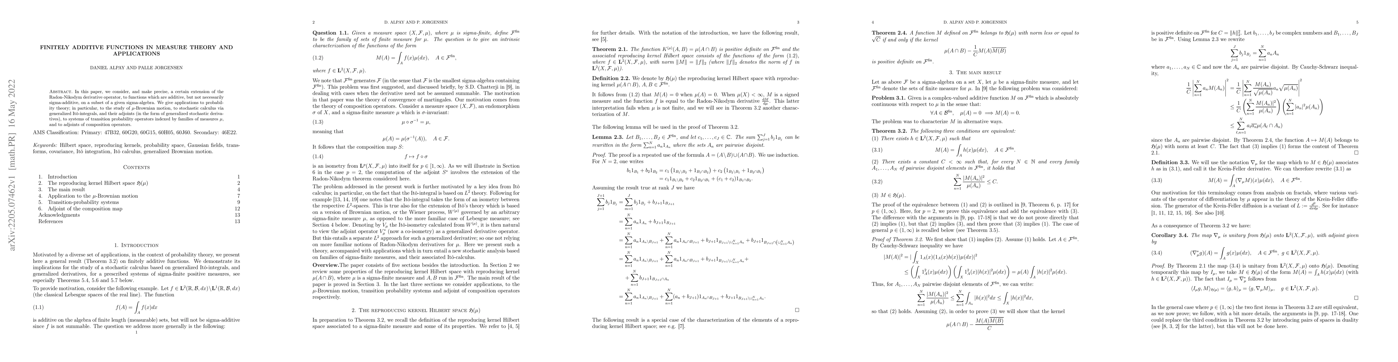 Thumbnail for Finitely additive functions in measure theory and applications