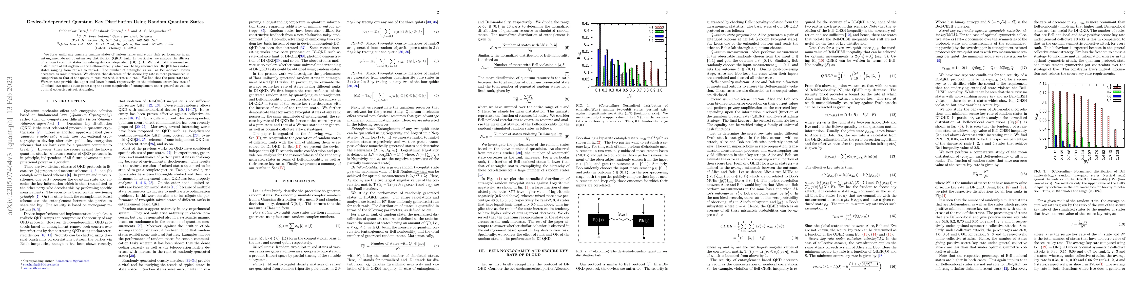 Thumbnail for Device-Independent Quantum Key Distribution Using Random Quantum States
