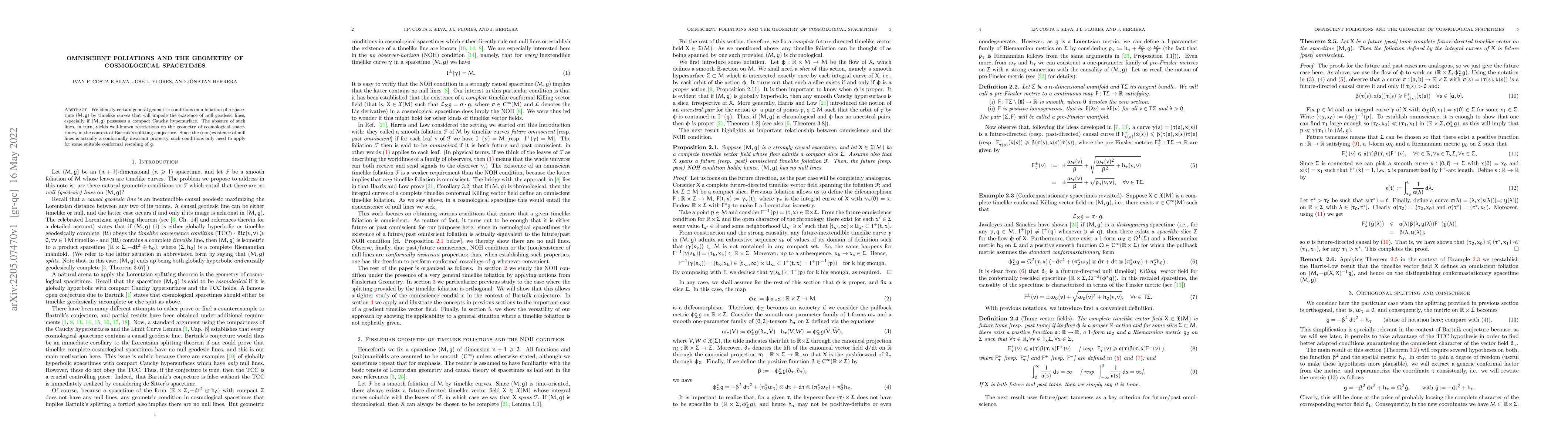 Thumbnail for Omniscient foliations and the geometry of cosmological spacetimes