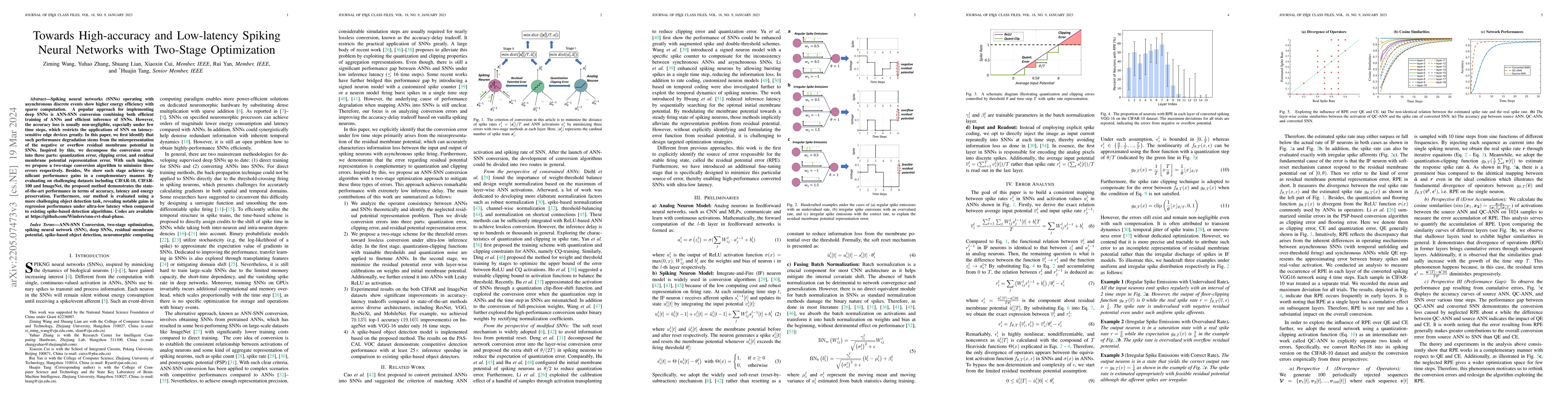 Thumbnail for Towards Lossless ANN-SNN Conversion under Ultra-Low Latency with
  Dual-Phase Optimization