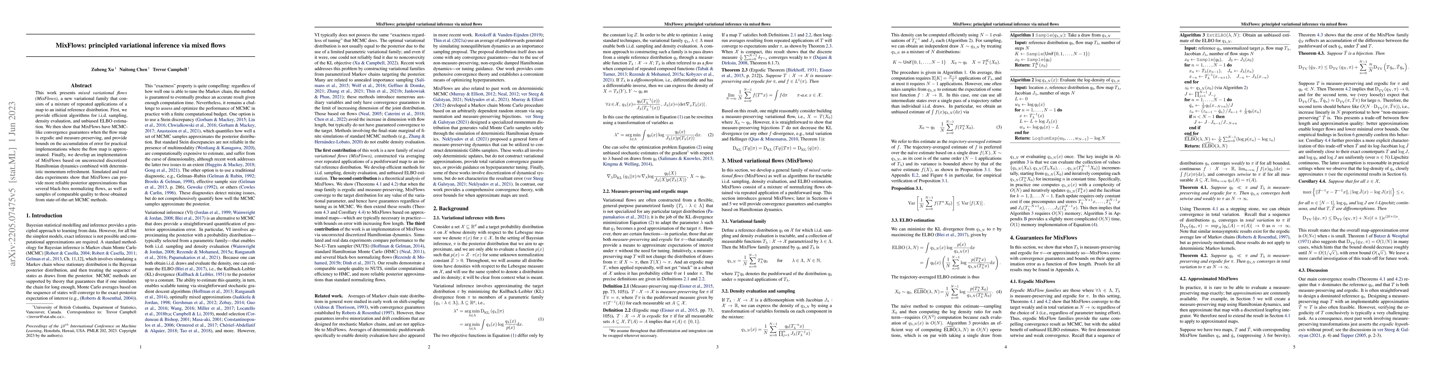 Thumbnail for MixFlows: principled variational inference via mixed flows
