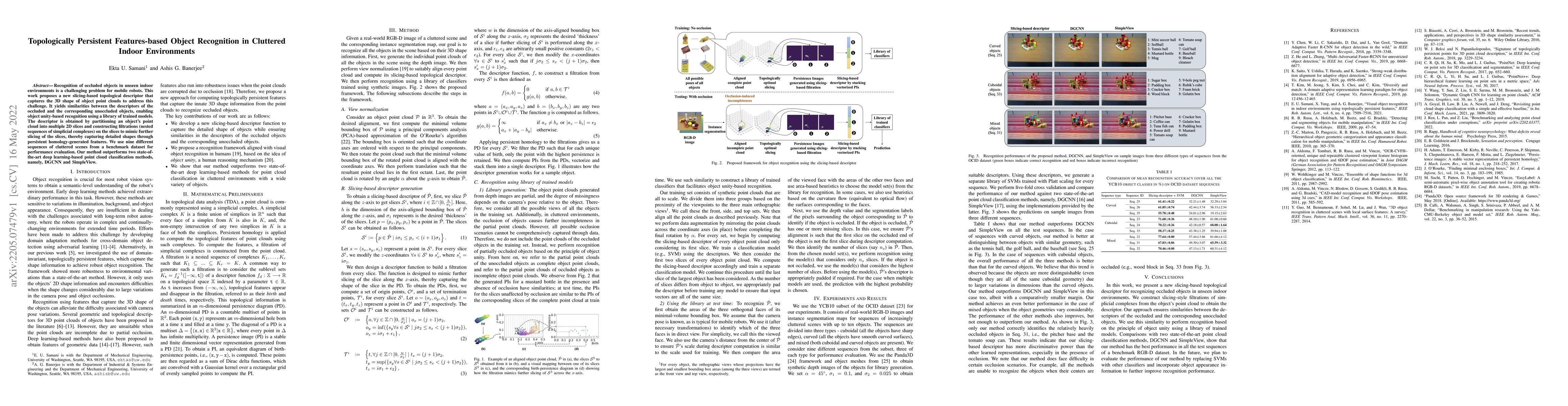 Thumbnail for Topologically Persistent Features-based Object Recognition in Cluttered
  Indoor Environments