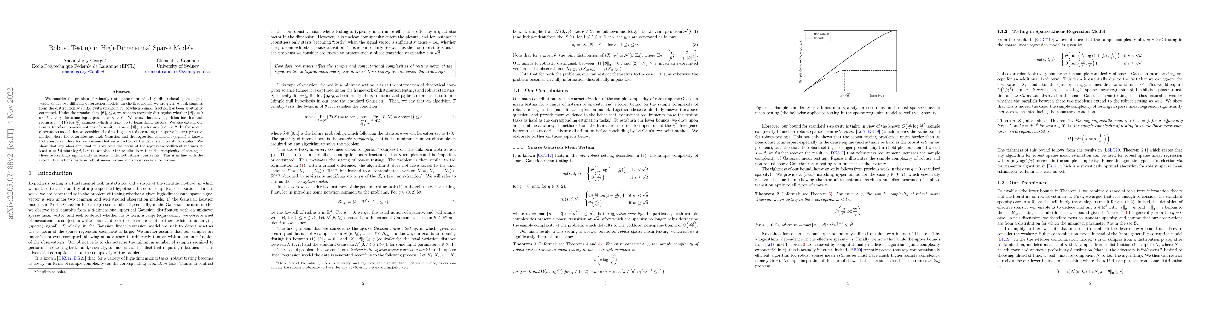 Thumbnail for Robust Testing in High-Dimensional Sparse Models