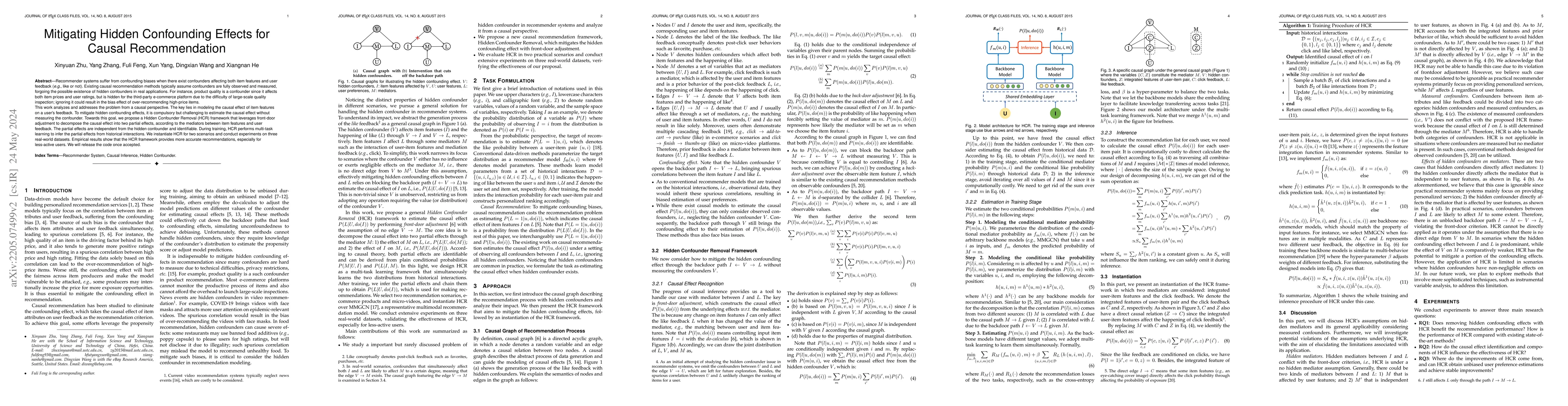 Thumbnail for Mitigating Hidden Confounding Effects for Causal Recommendation