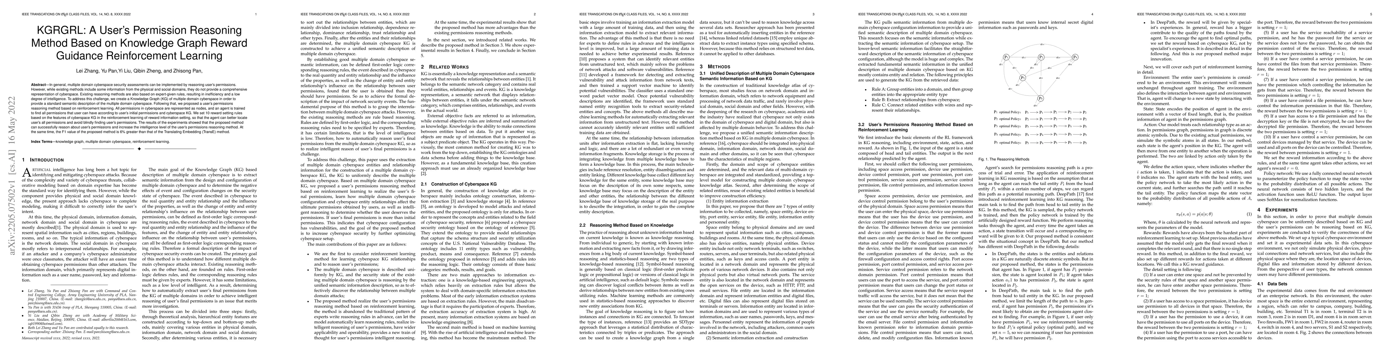 Thumbnail for KGRGRL: A User's Permission Reasoning Method Based on Knowledge Graph
  Reward Guidance Reinforcement Learning