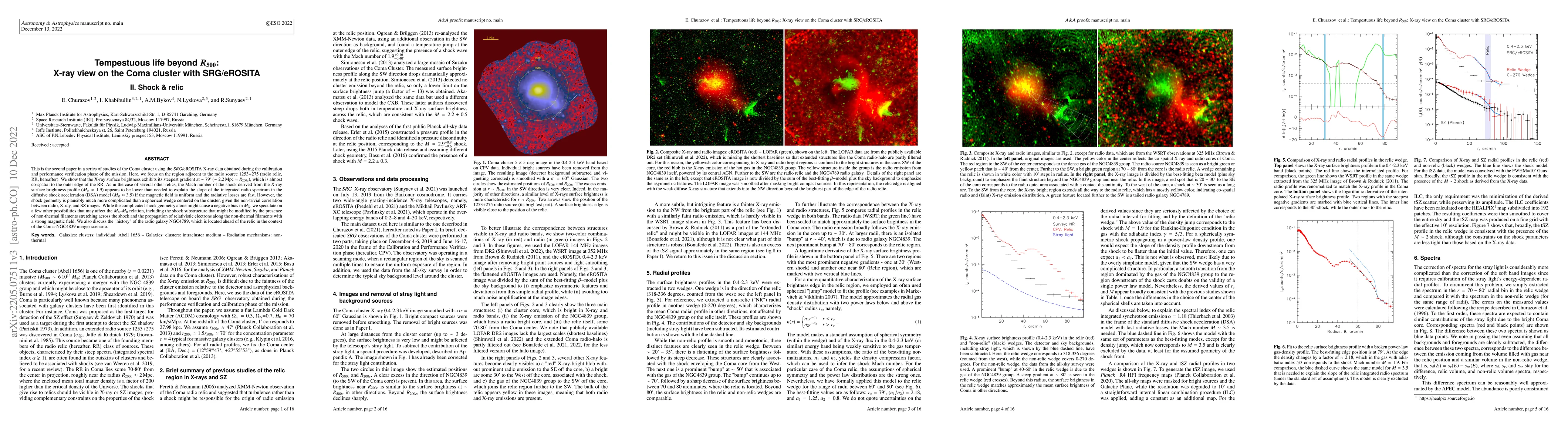 Thumbnail for Tempestuous life beyond R500: X-ray view on the Coma cluster with
  SRG/eROSITA. II. Shock & Relic