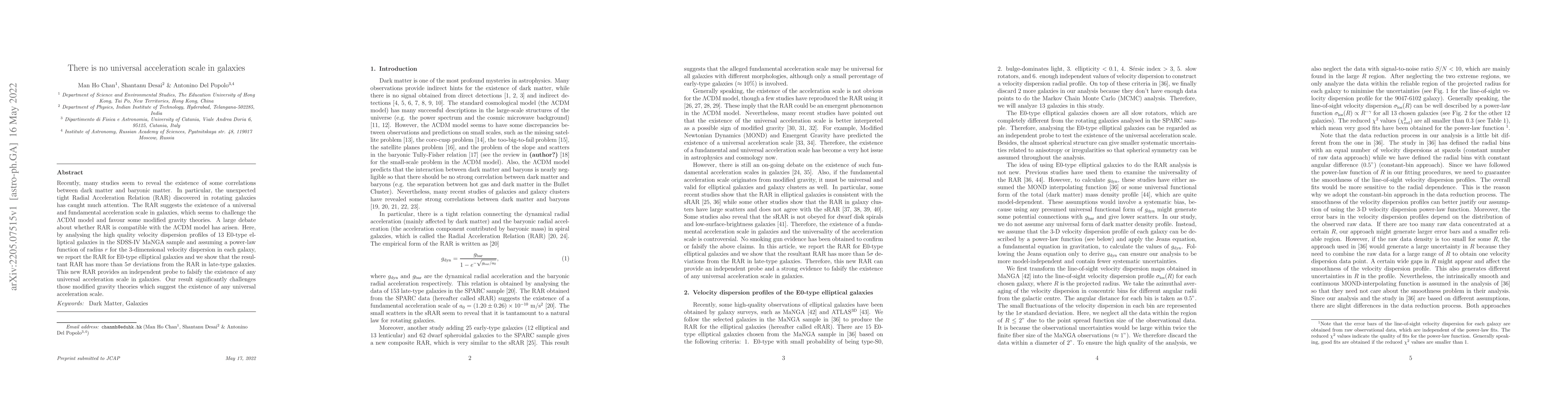 Thumbnail for There is no universal acceleration scale in galaxies