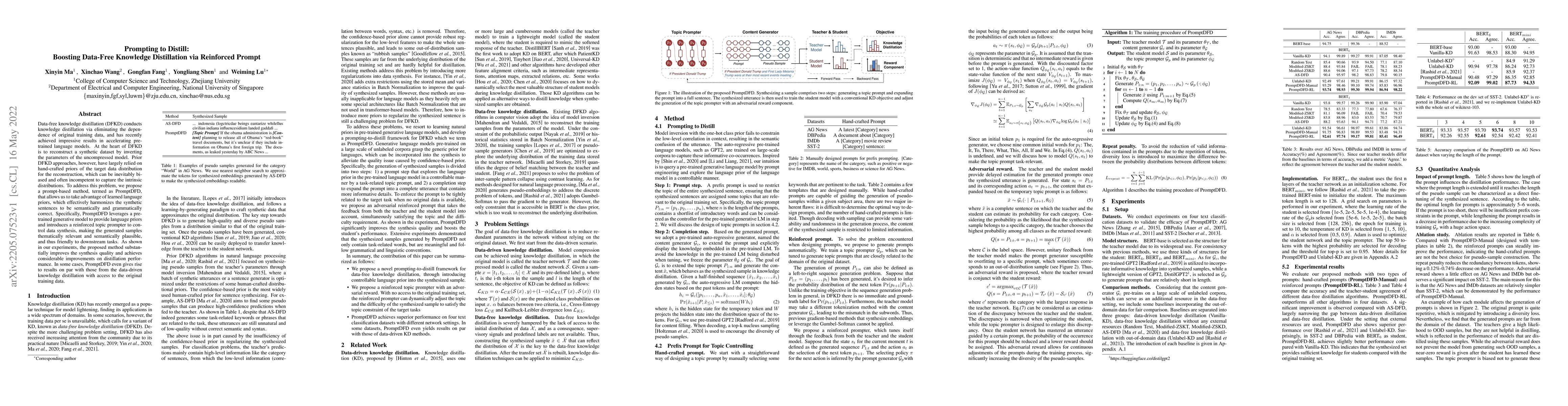 Thumbnail for Prompting to Distill: Boosting Data-Free Knowledge Distillation via
  Reinforced Prompt