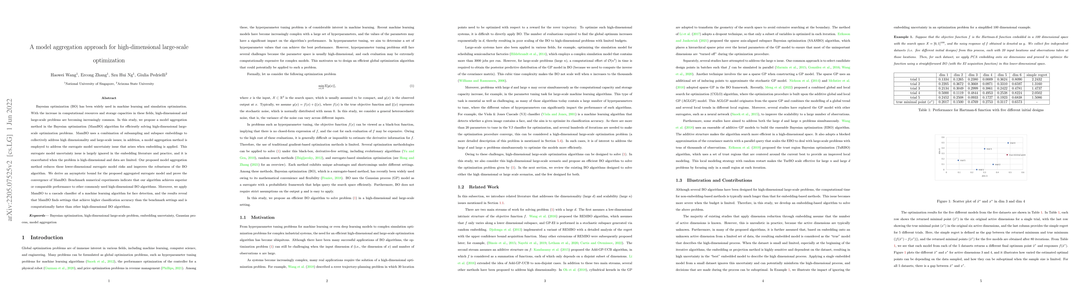 Thumbnail for A model aggregation approach for high-dimensional large-scale
  optimization