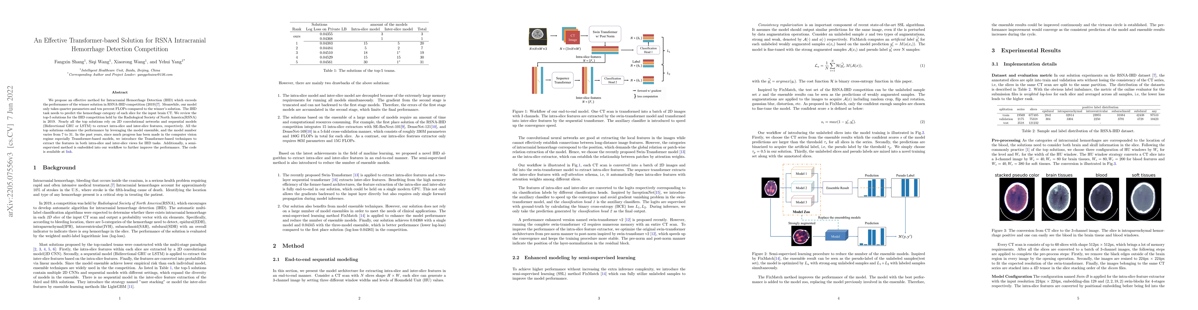 Thumbnail for An Effective Transformer-based Solution for RSNA Intracranial Hemorrhage
  Detection Competition