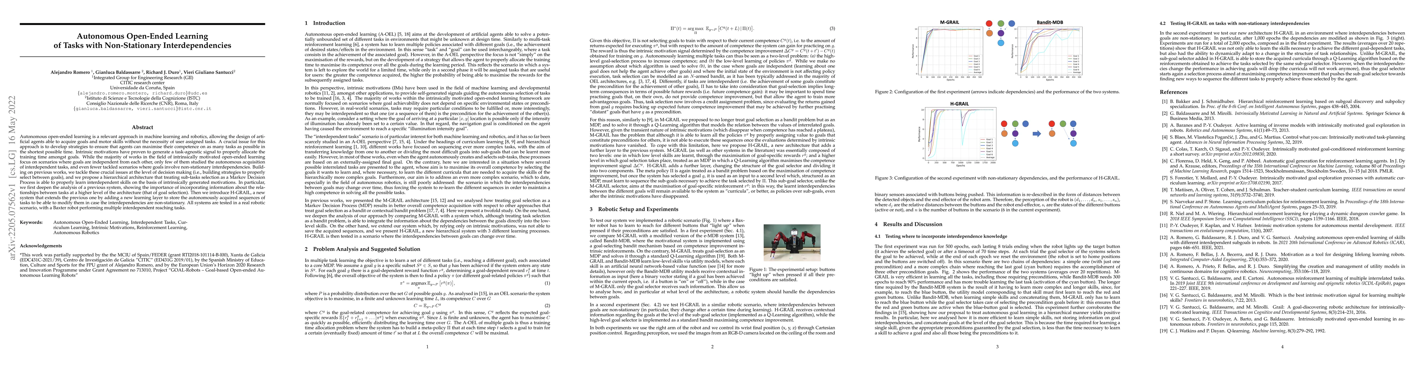 Thumbnail for Autonomous Open-Ended Learning of Tasks with Non-Stationary
  Interdependencies