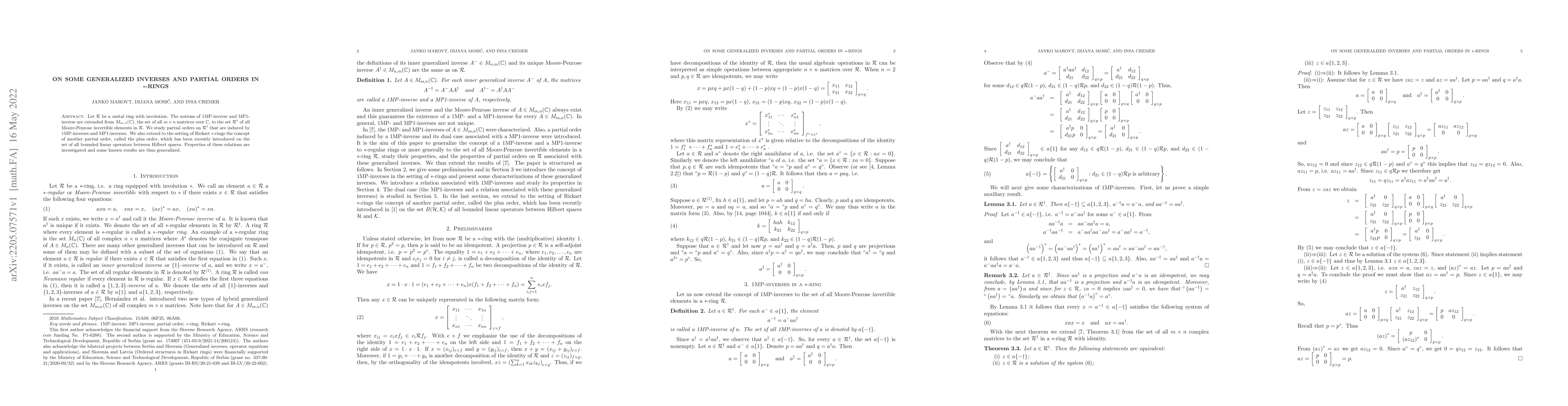 Thumbnail for On some generalized inverses and partial orders in $\ast$-rings