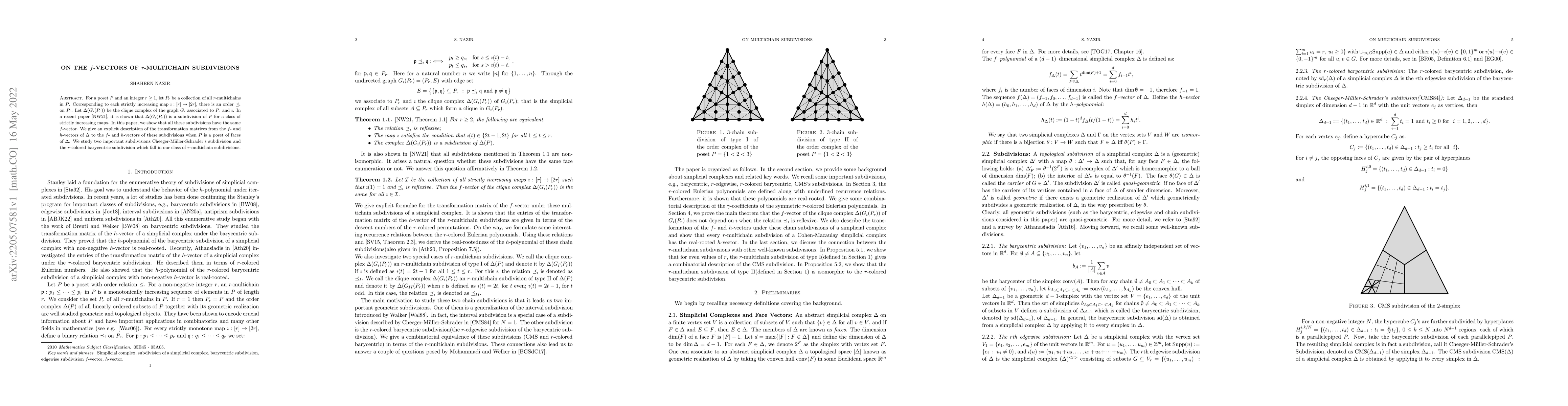 Thumbnail for On the $f$-vectors of $r$-multichain subdivisions