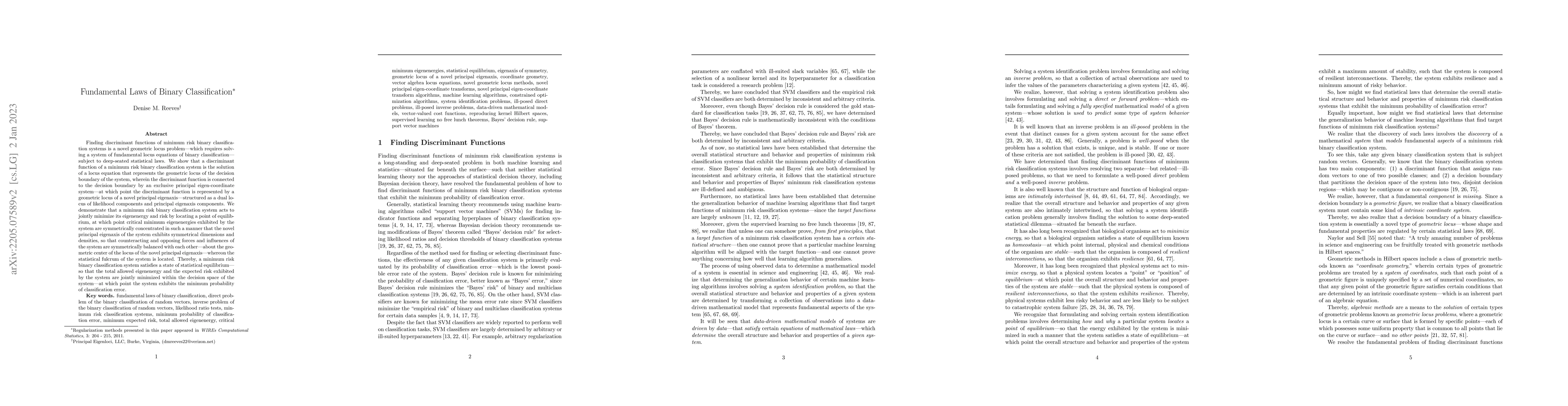 Thumbnail for Fundamental Laws of Binary Classification