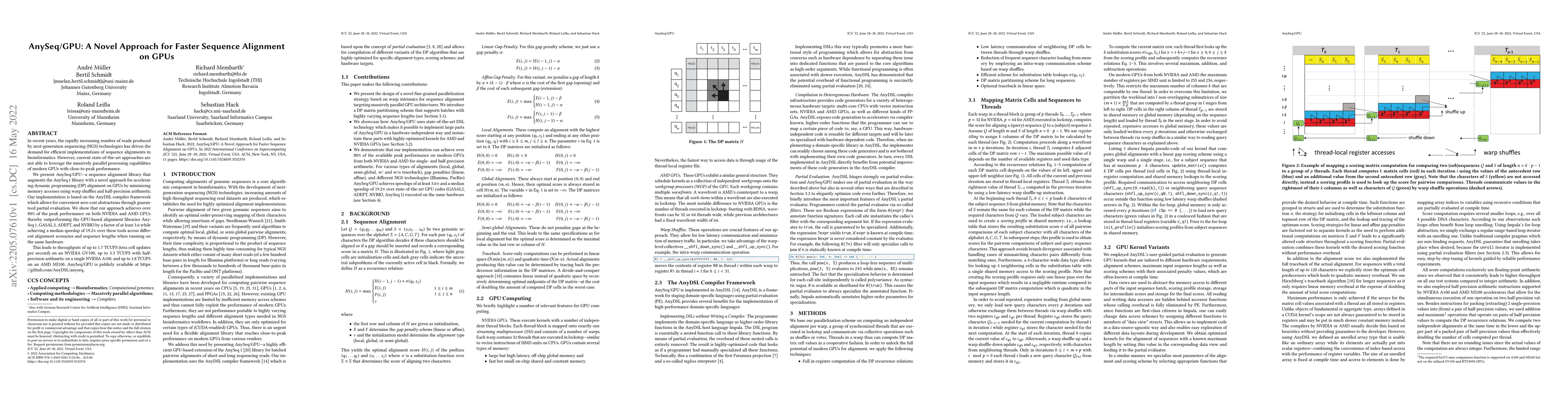 Thumbnail for AnySeq/GPU: A Novel Approach for Faster Sequence Alignment on GPUs