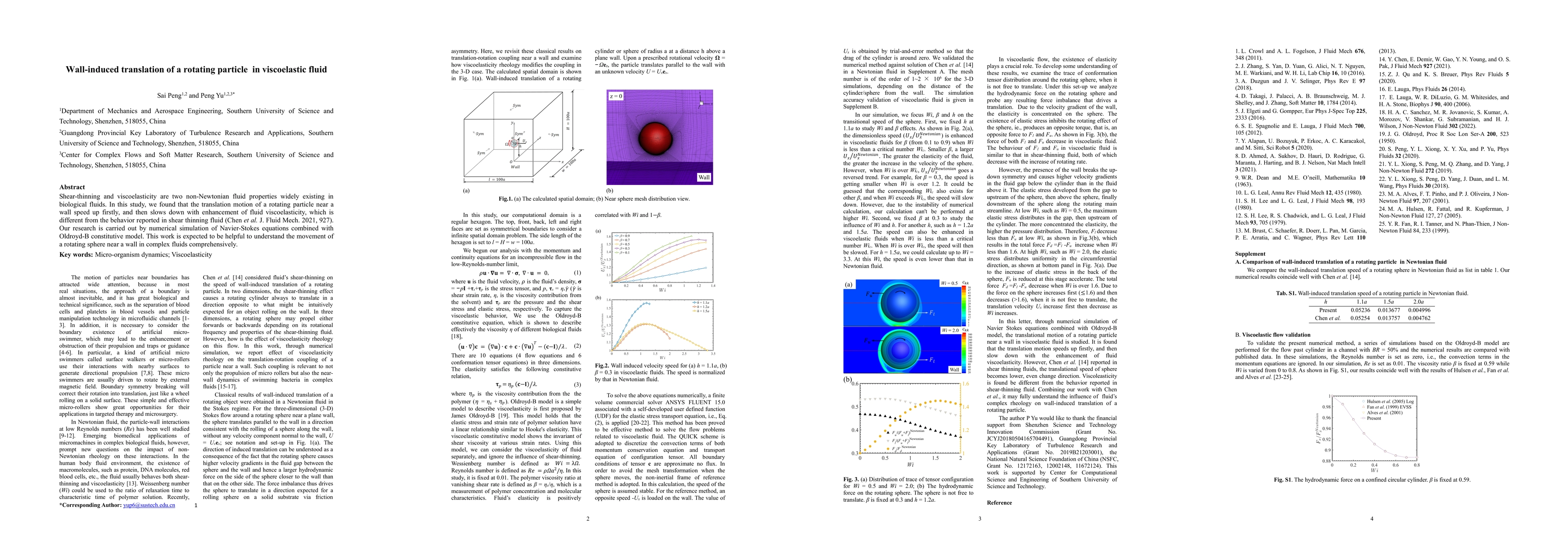 Thumbnail for Wall-induced translation of a rotating particle in viscoelastic fluid