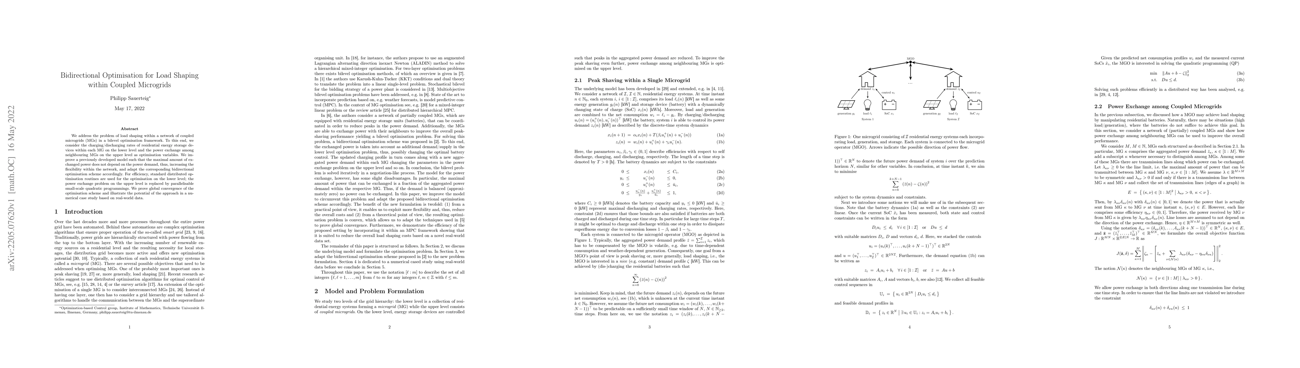 Thumbnail for Bidirectional Optimisation for Load Shaping within Coupled Microgrids