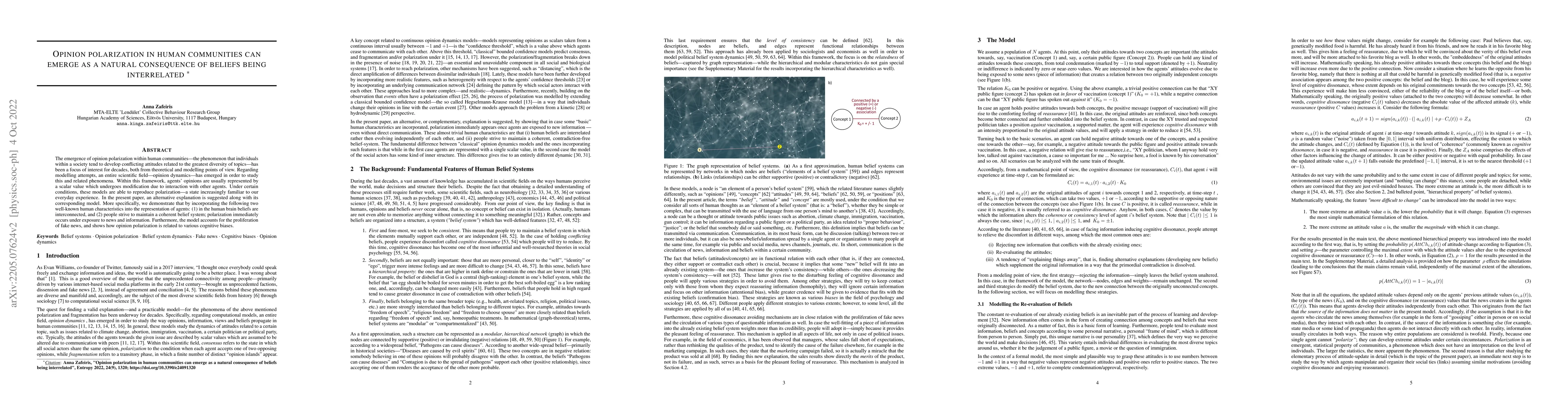 Thumbnail for Opinion polarization in human communities can emerge as a natural
  consequence of beliefs being interrelated