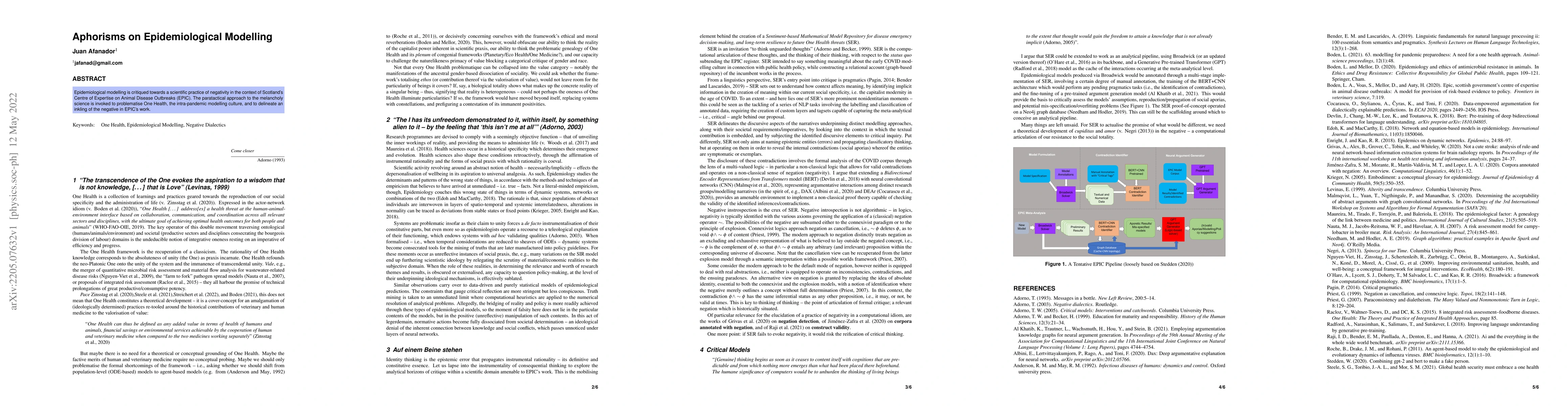 Thumbnail for Aphorisms on Epidemiological Modelling