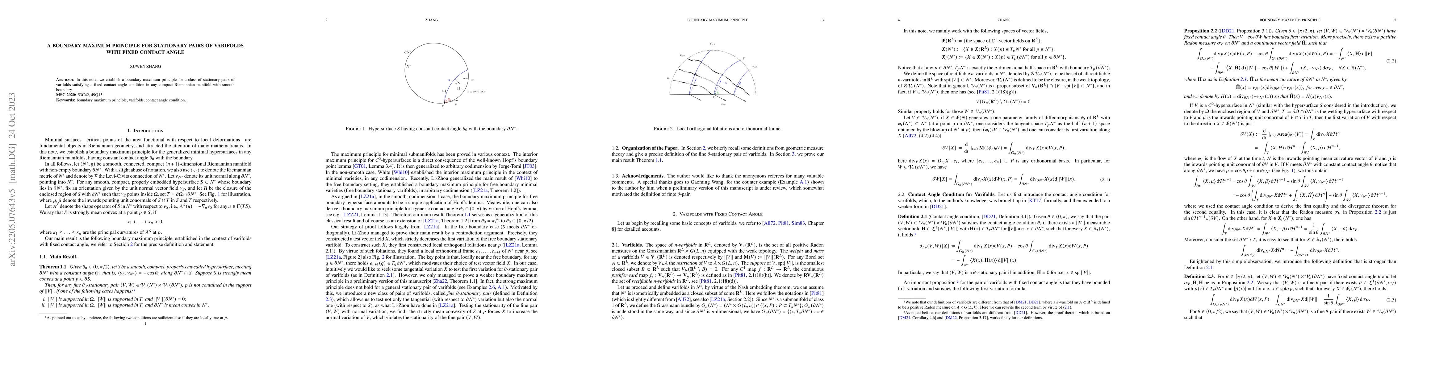 Thumbnail for A boundary maximum principle for stationary pairs of varifolds with
  fixed contact angle