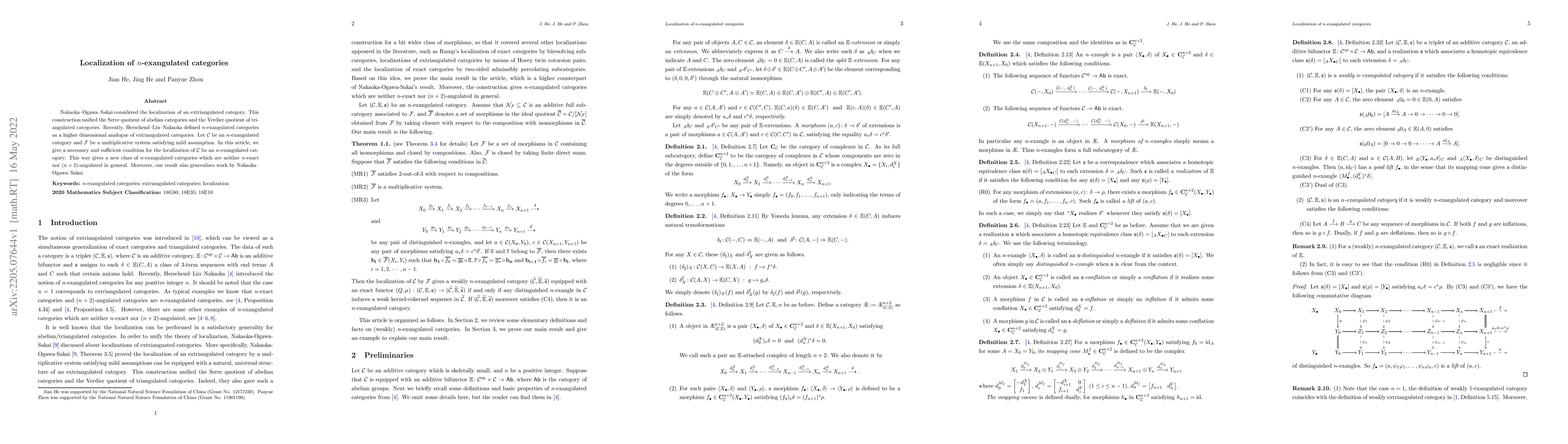 Thumbnail for Localization of n-exangulated categories