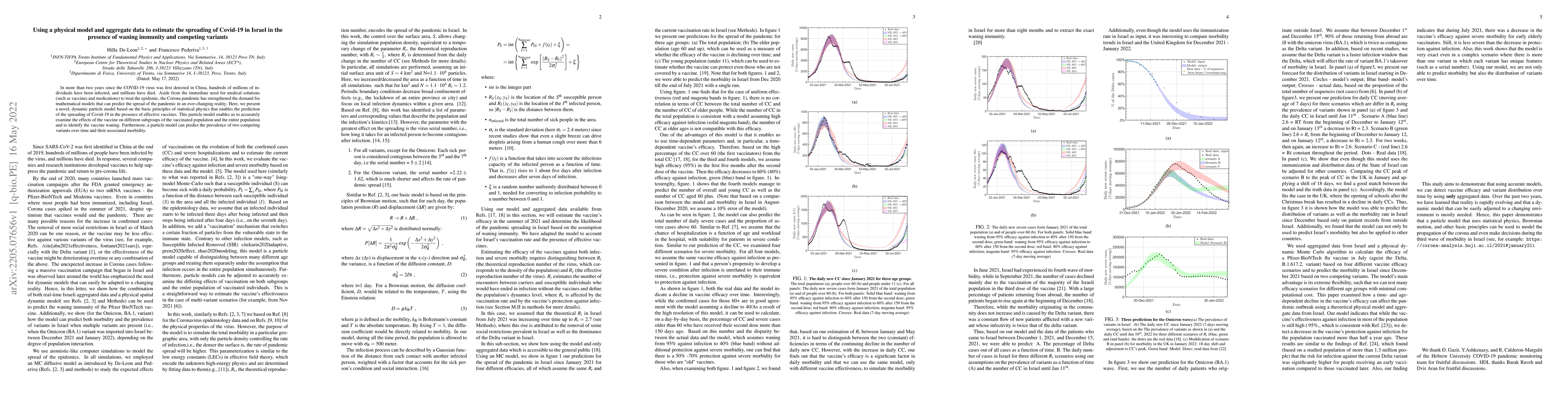 Thumbnail for Using a physical model and aggregate data to estimate the spreading of
  Covid-19 in Israel in the presence of waning immunity and competing variants
