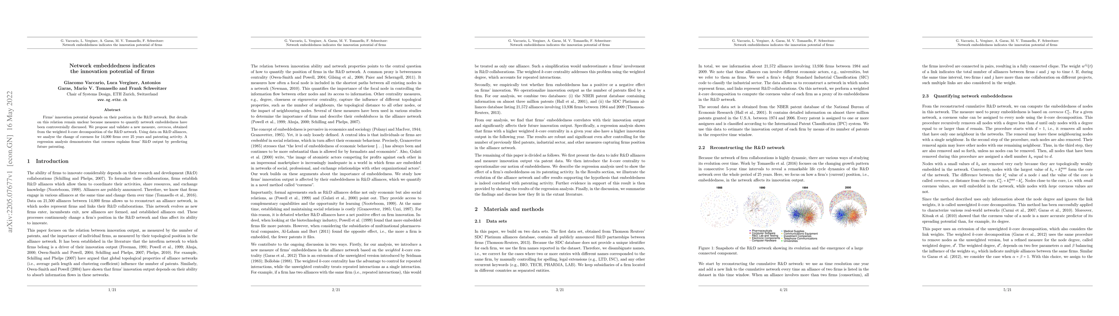 Thumbnail for Network embeddedness indicates the innovation potential of firms