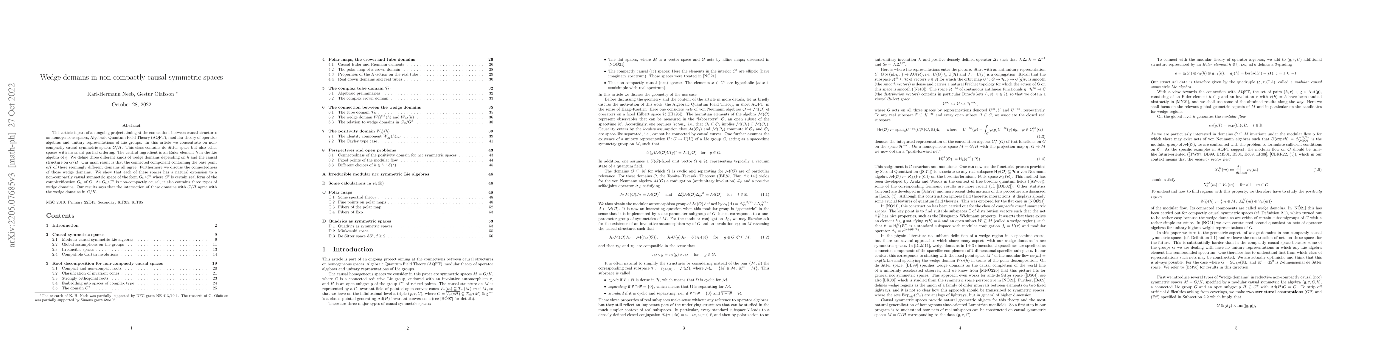 Thumbnail for Wedge domains in non-compactly causal symmetric spaces