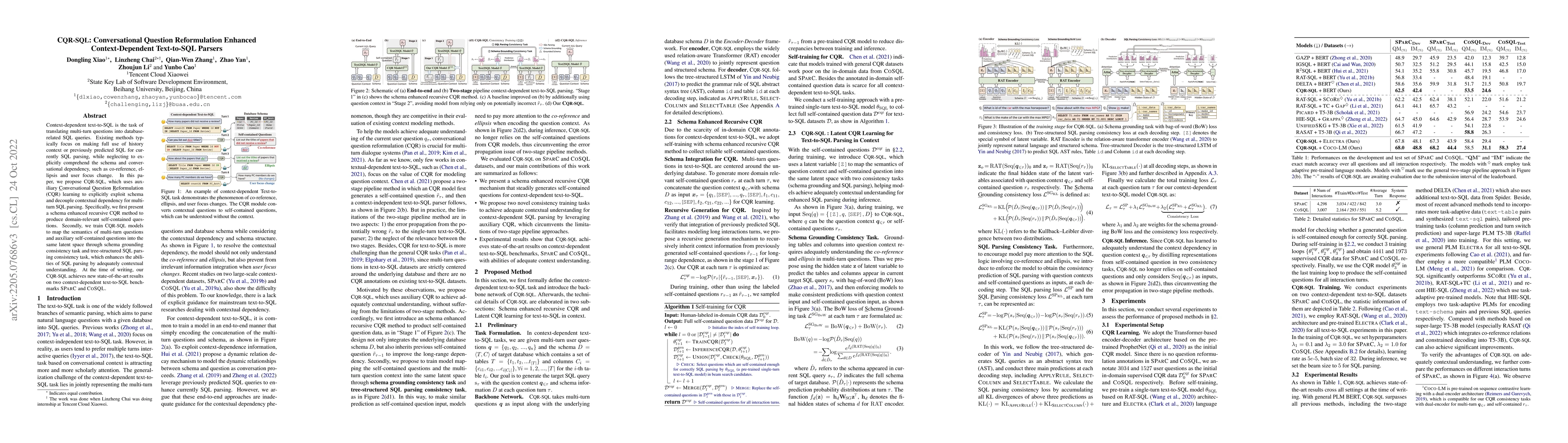 Thumbnail for CQR-SQL: Conversational Question Reformulation Enhanced
  Context-Dependent Text-to-SQL Parsers