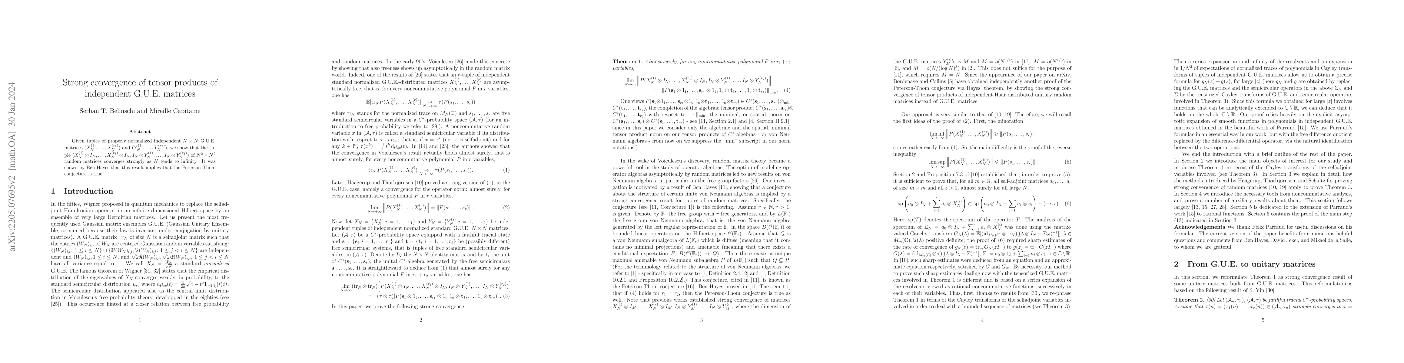Thumbnail for Strong convergence of tensor products of independent G.U.E. matrices