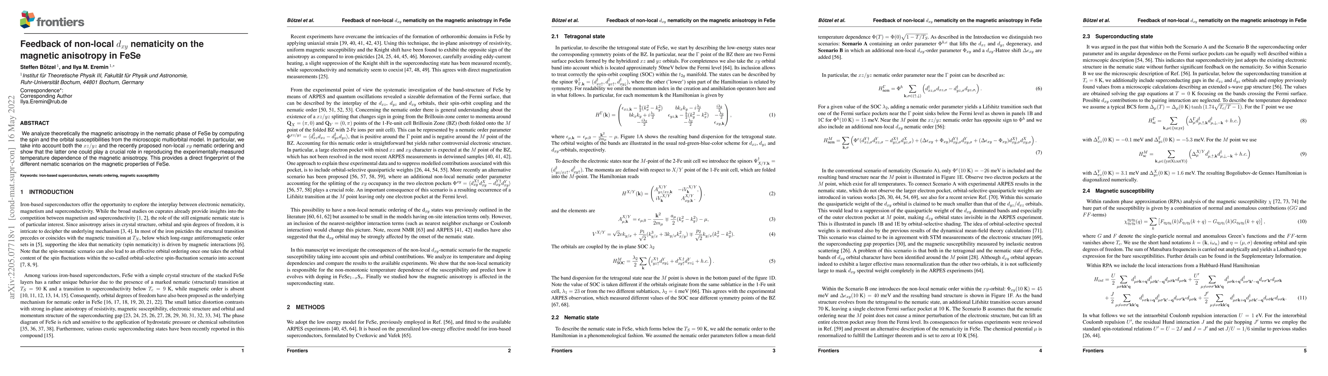 Thumbnail for Feedback of non-local $d_{xy}$ nematicity on the magnetic anisotropy in
  FeSe