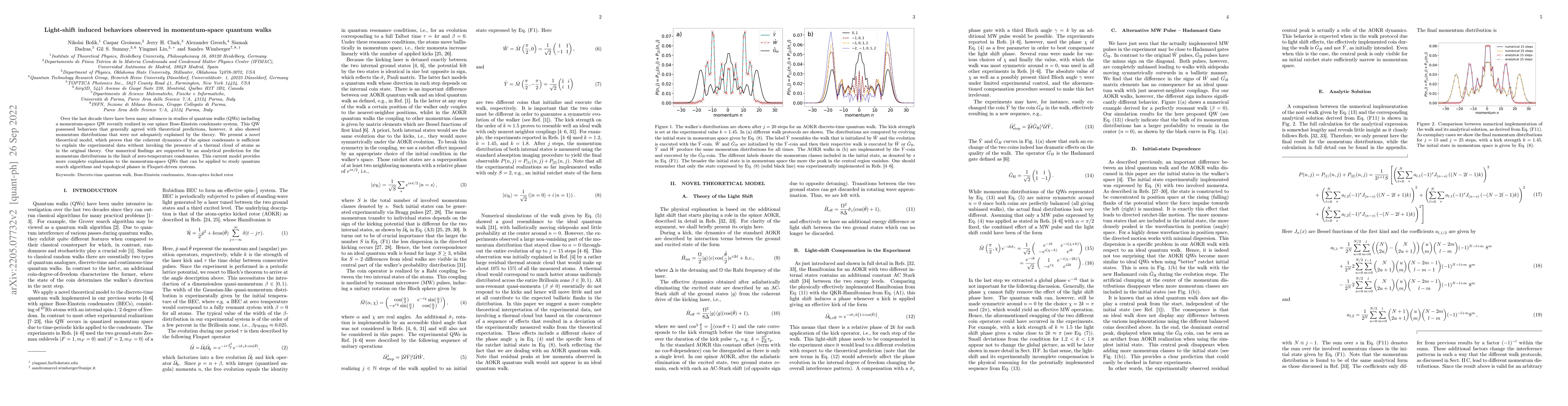 Thumbnail for Light-shift induced behaviors observed in momentum-space quantum walks